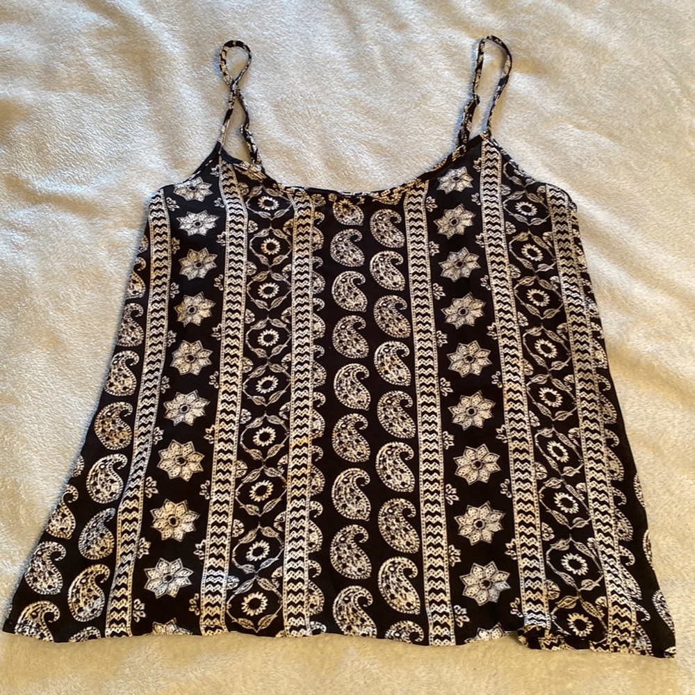 Hollister Black and White Tank Top